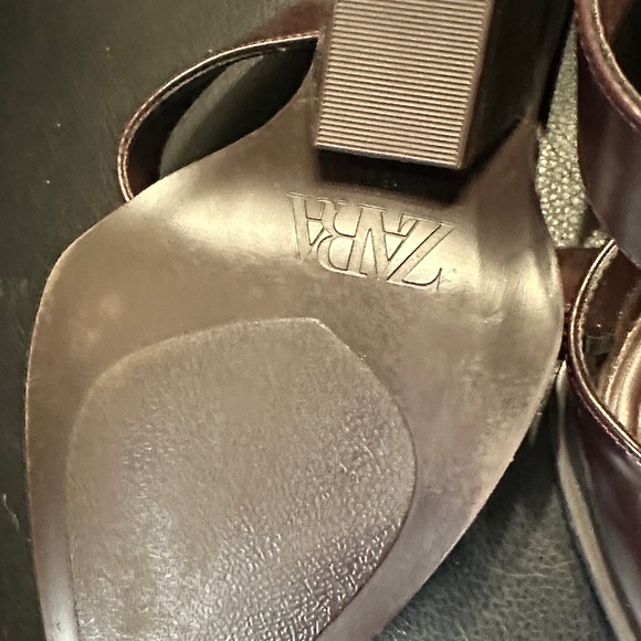 Zara Women's Dark Red Mules with Buckle - Picture 3 of 5